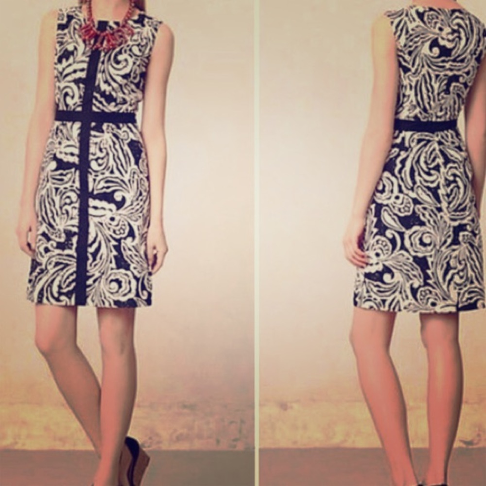 Anthropologie eyelet dress black and white